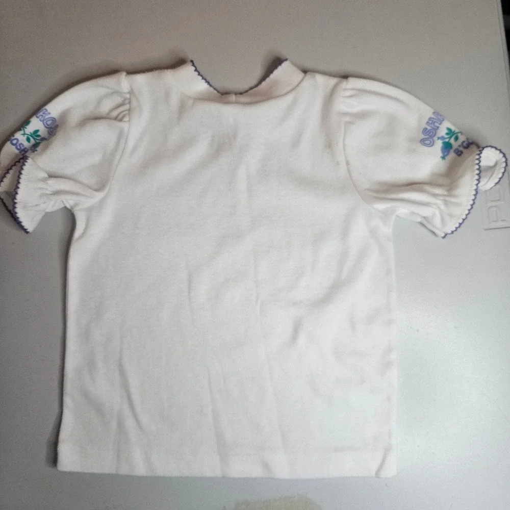 Vintage OshKosh Bgosh Toddler Girls White Puff Sleeve T-Shirt Lot 3 24M 2T USA